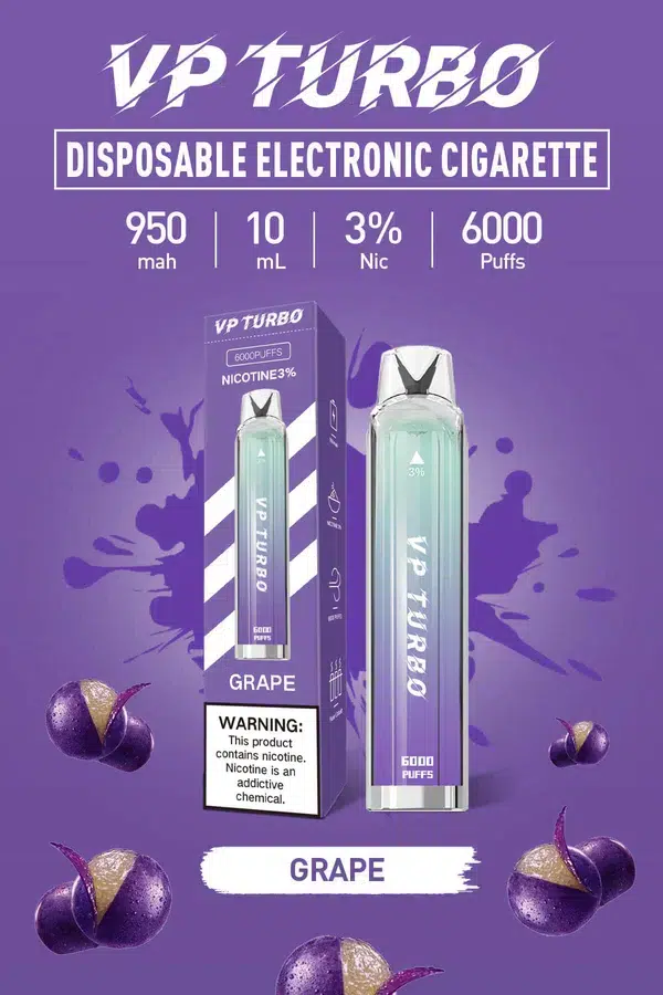 VP Turbo 6000 Puffs 拋棄式電子煙 一次性霧化桿 3 vp 6000口