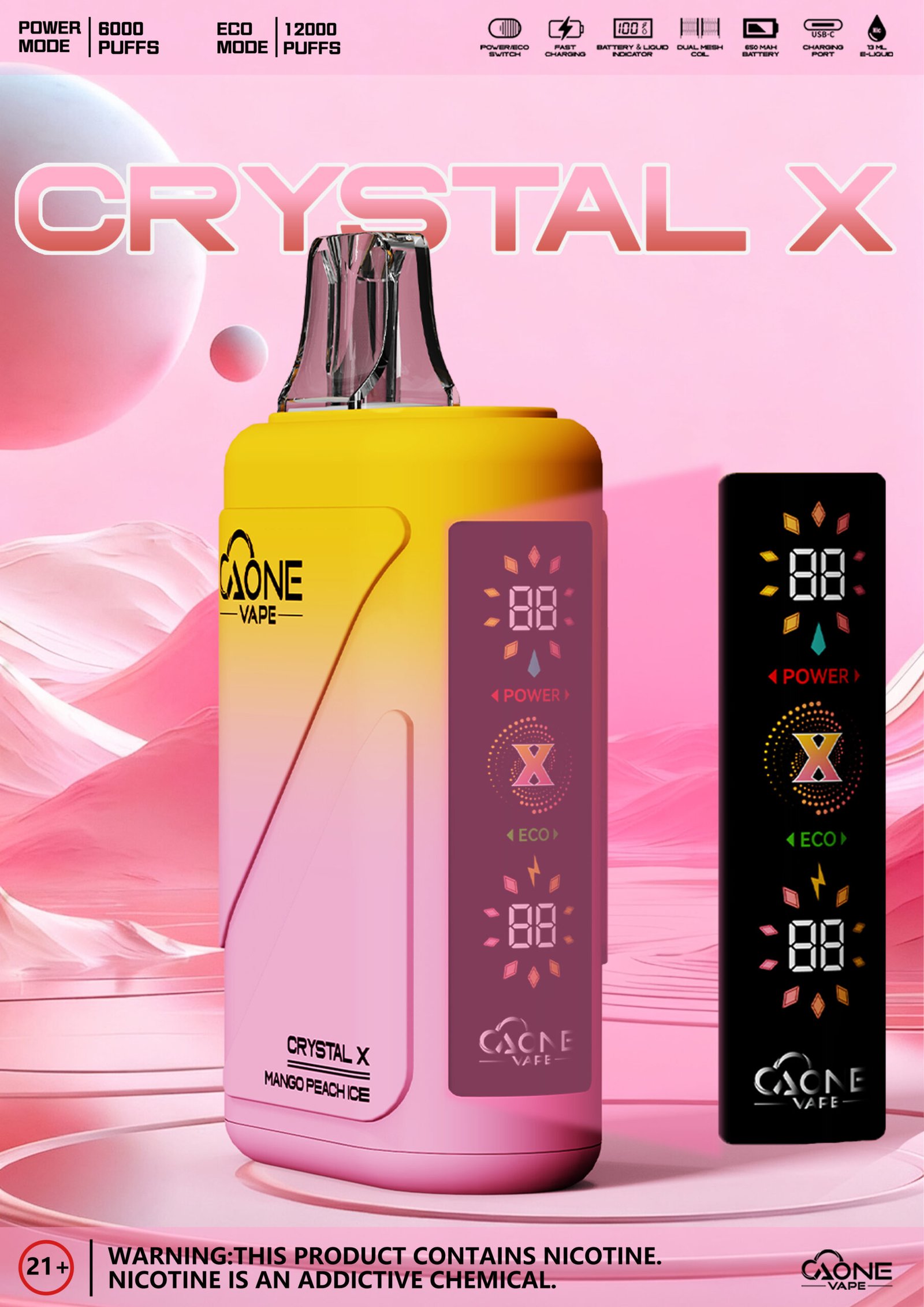 AONE Crystal X 水晶二代 12000口抛棄式電子煙 一次性電子菸 現貨 10 AONE Crystal X 水晶二代 12000口抛棄式電子煙 一次性電子菸 現貨:圖片 10