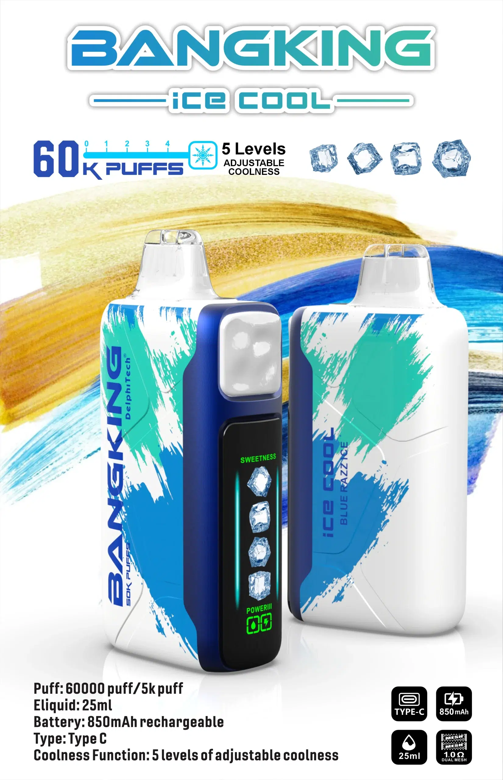 💨 Bangking Ice Cool 60000 Puffs:60k口超大容量、五檔涼度可調拋棄式電子煙 買五送一 10 💨 Bangking Ice Cool 60000 Puffs:60k口超大容量、五檔涼度可調拋棄式電子煙 買五送一:圖片 10