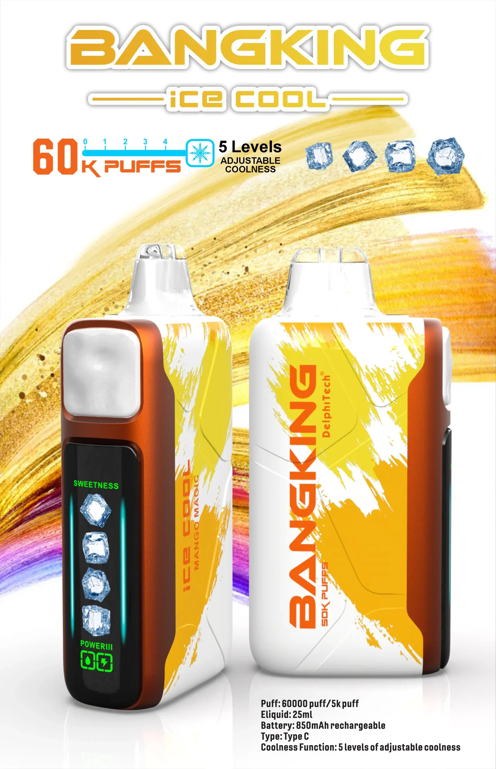 💨 Bangking Ice Cool 60000 Puffs:60k口超大容量、五檔涼度可調拋棄式電子煙 買五送一 9 💨 Bangking Ice Cool 60000 Puffs:60k口超大容量、五檔涼度可調拋棄式電子煙 買五送一:圖片 9