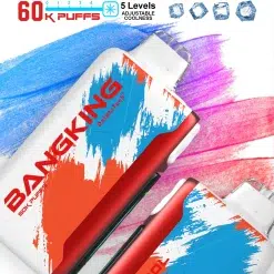 💨 Bangking Ice Cool 60000 Puffs:60k口超大容量、五檔涼度可調拋棄式電子煙 買五送一 15 Bangking 可調冰一次性電子煙