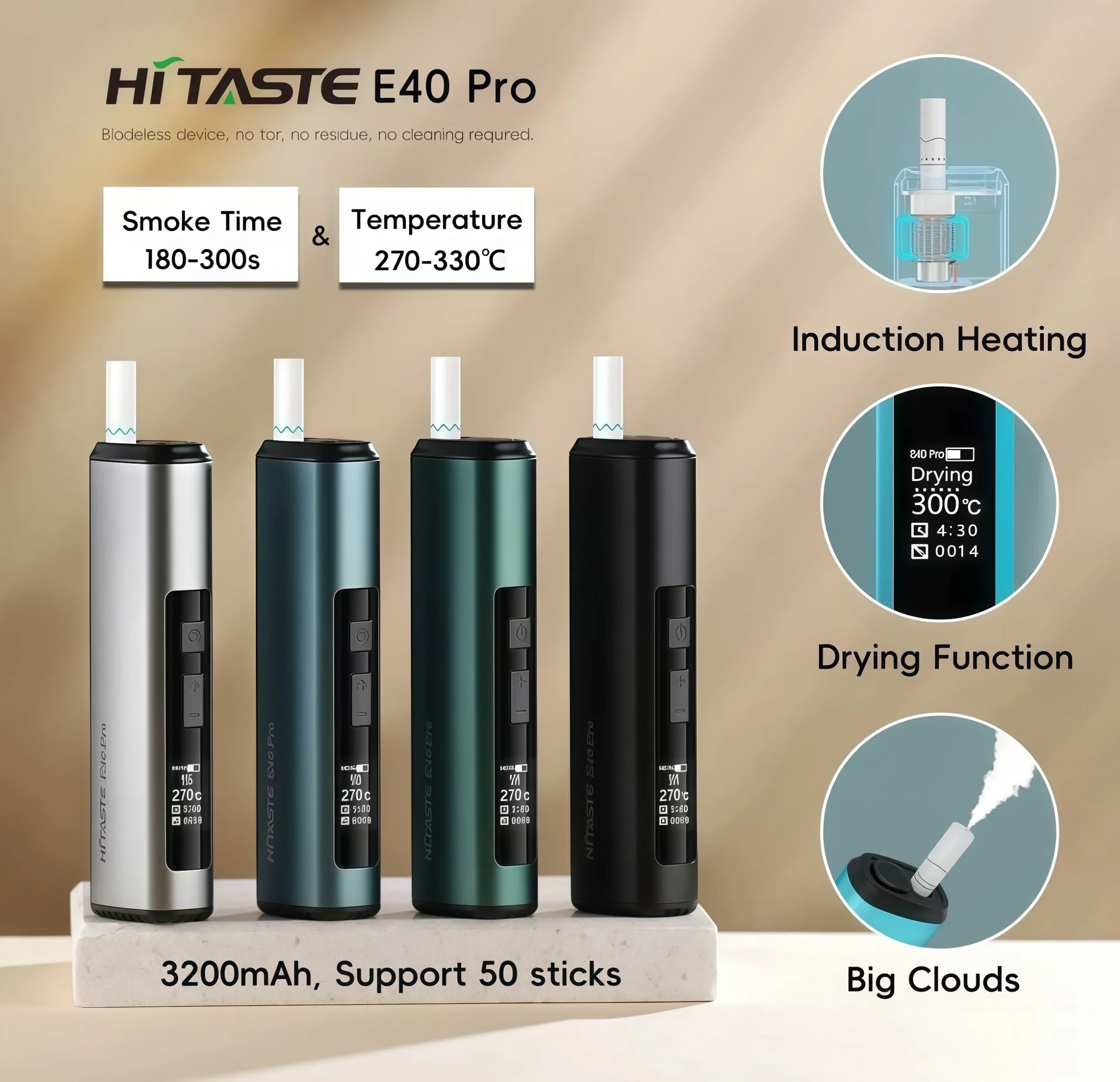 HITASTE E40 Pro 加熱煙主機｜高效能感應加熱 TEREA專用 新品