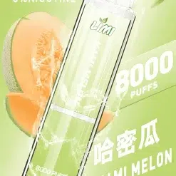 Limi 8000 Puffs 拋棄式電子煙 底部七彩發光一次性煙桿 711到付 31 limi 8000 puffs拋棄式電子煙哈密瓜