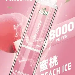 Limi 8000 Puffs 拋棄式電子煙 底部七彩發光一次性煙桿 711到付 26 limi 8000 puffs拋棄式電子煙蜜桃