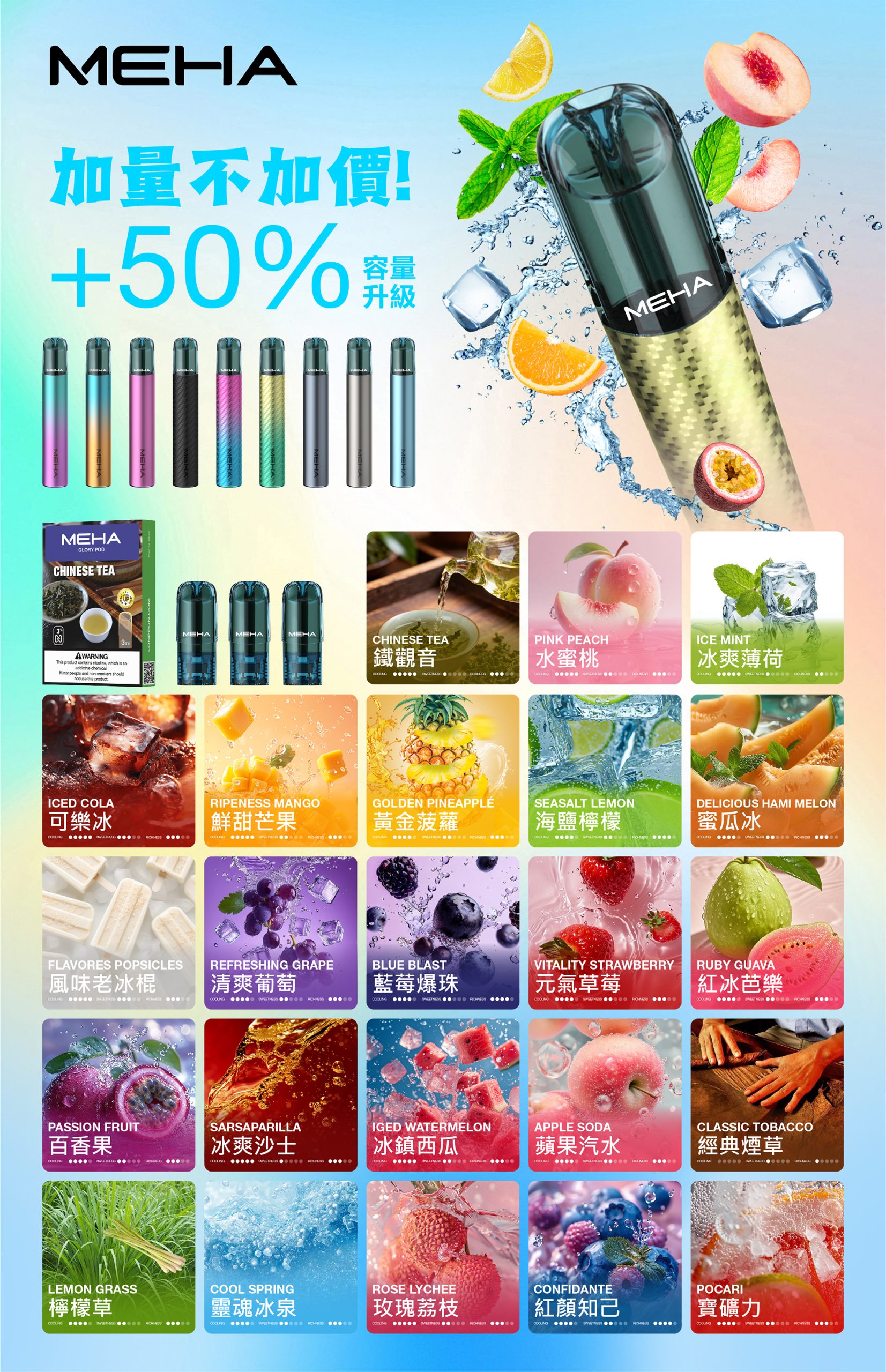 魅嗨煙彈/MEHA霧化彈(3顆裝)/通用一代主機系列/台灣現貨/24H發貨