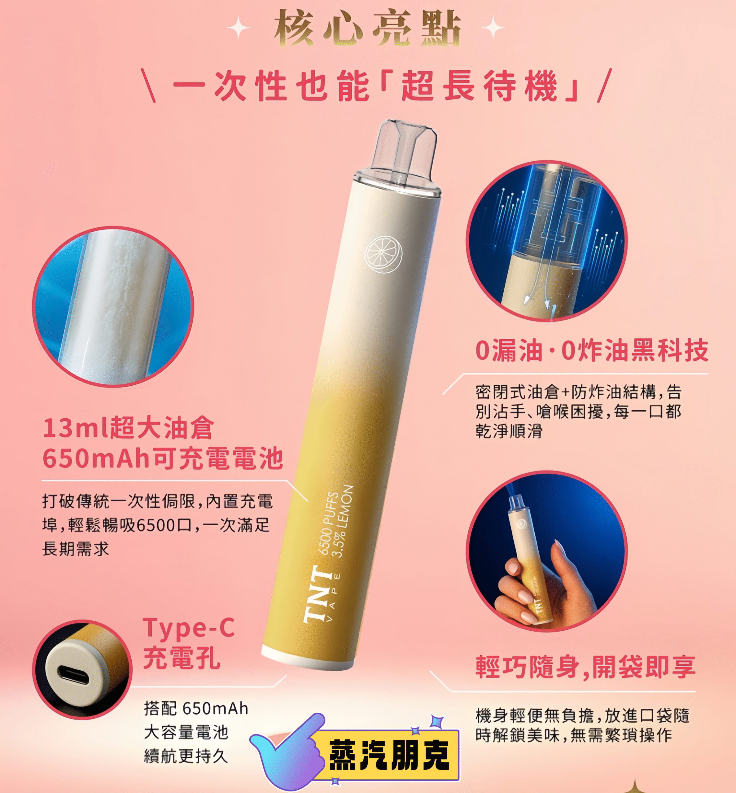 TNT 6500 PUFFS 抛棄式電子煙 3.5%尼古丁一次性電子煙煙桿 新品上市 4 TNT 6500 PUFFS 抛棄式電子煙 3.5%尼古丁一次性電子煙煙桿 新品上市:圖片 4