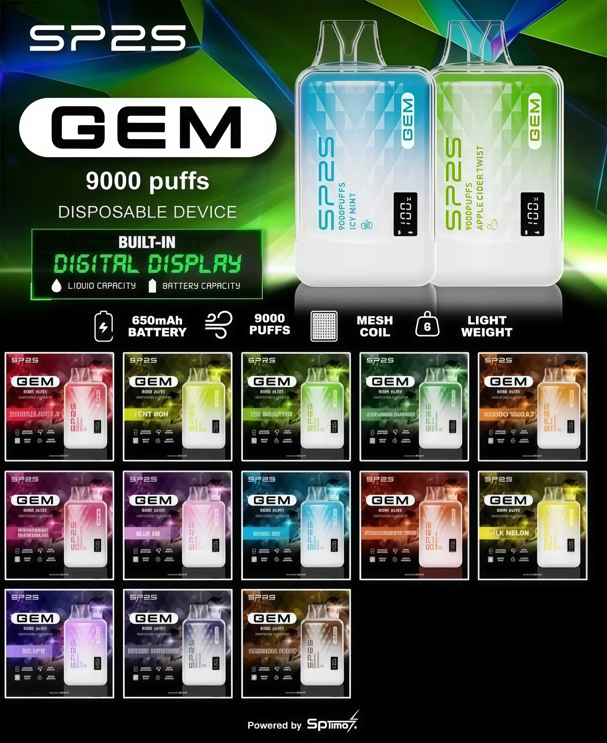 全新上市 SP2S GEM 9000 PUFFS拋棄式電子煙 思博睿一次性煙桿 現貨 1 全新上市 SP2S GEM 9000 PUFFS拋棄式電子煙 思博睿一次性煙桿 現貨