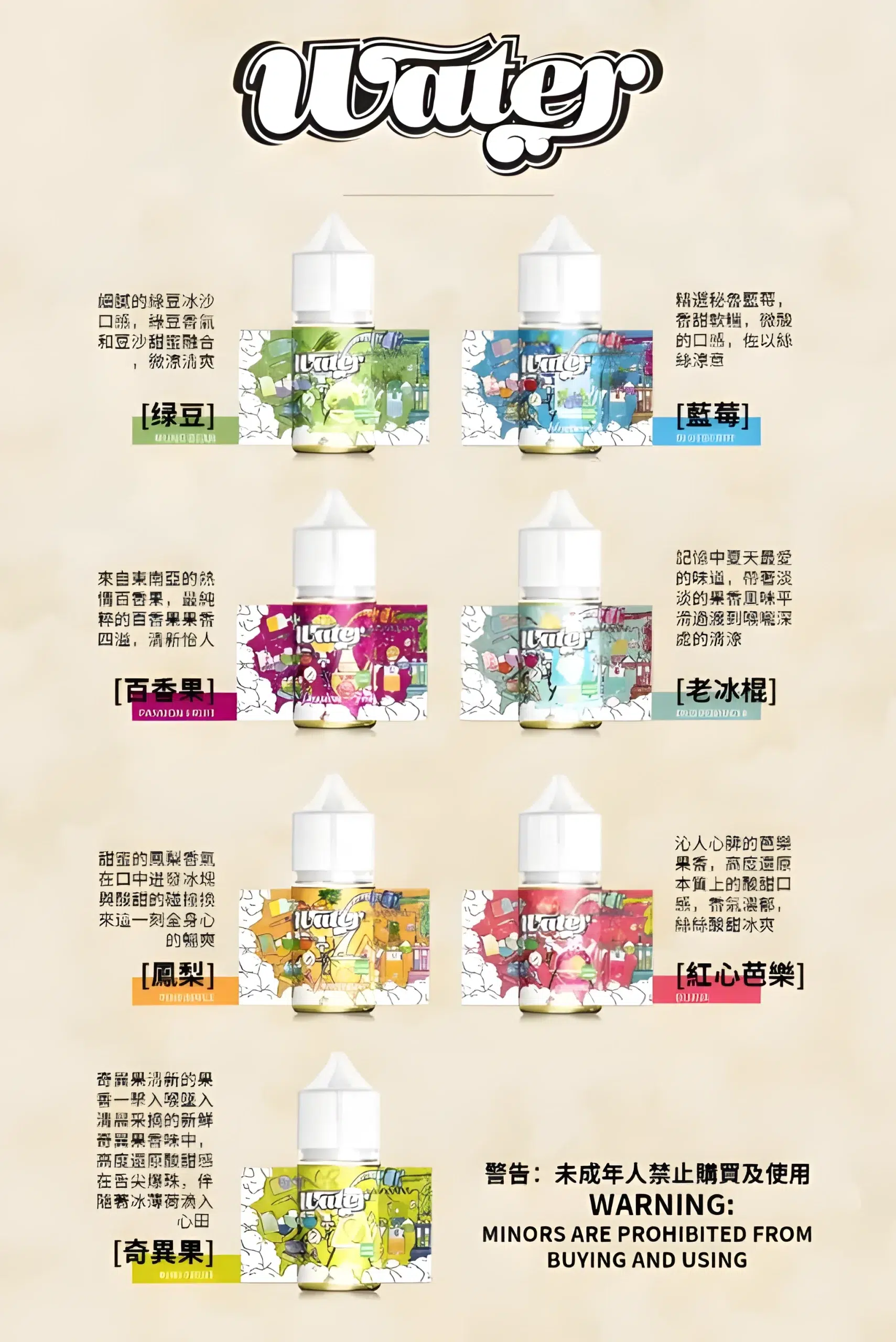 WATER煙油 瓦特系列菸油 小煙煙油 30ml/30mg 711到付 1 WATER煙油 瓦特系列菸油 小煙煙油 30ml/30mg 711到付