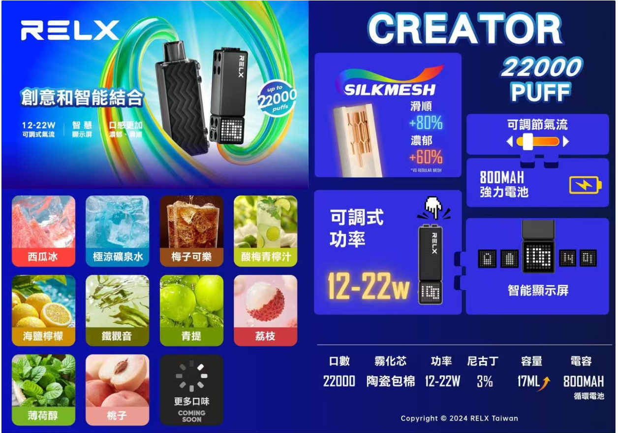悅刻積木電子煙 RELX Creator 22000口 (三顆加100送Creator 主機) 台灣現貨 4 悅刻積木電子煙 RELX Creator 22000口 (三顆加100送Creator 主機) 台灣現貨:圖片 4